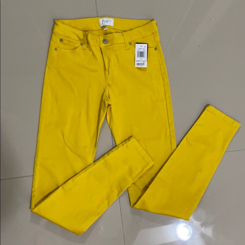 Celebrity Pink Yellow Stretchy Skinny Pants